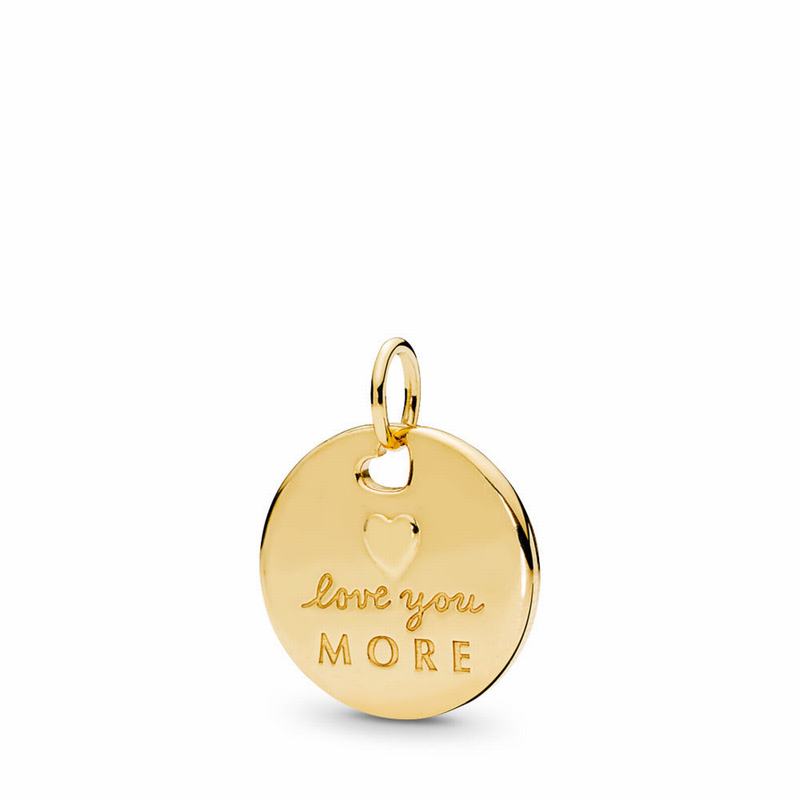 Pandora Shine™ Love Statement Pendant Ireland - 18ct Gold Plated/Enamel/Silver - 039167BNA